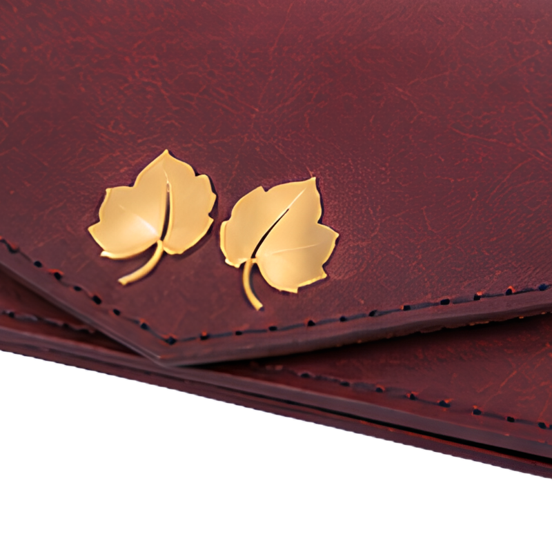 Autumn Leaf Leather Clutch