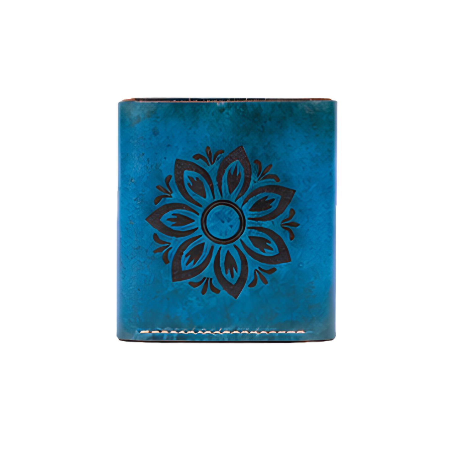 Azure Bloom Leather Wallet