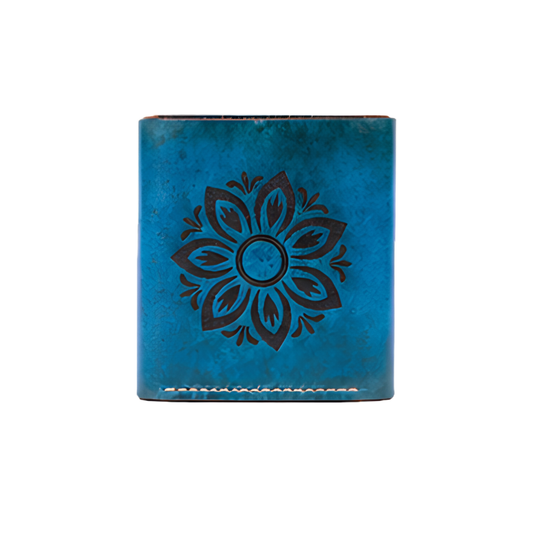 Azure Bloom Leather Wallet
