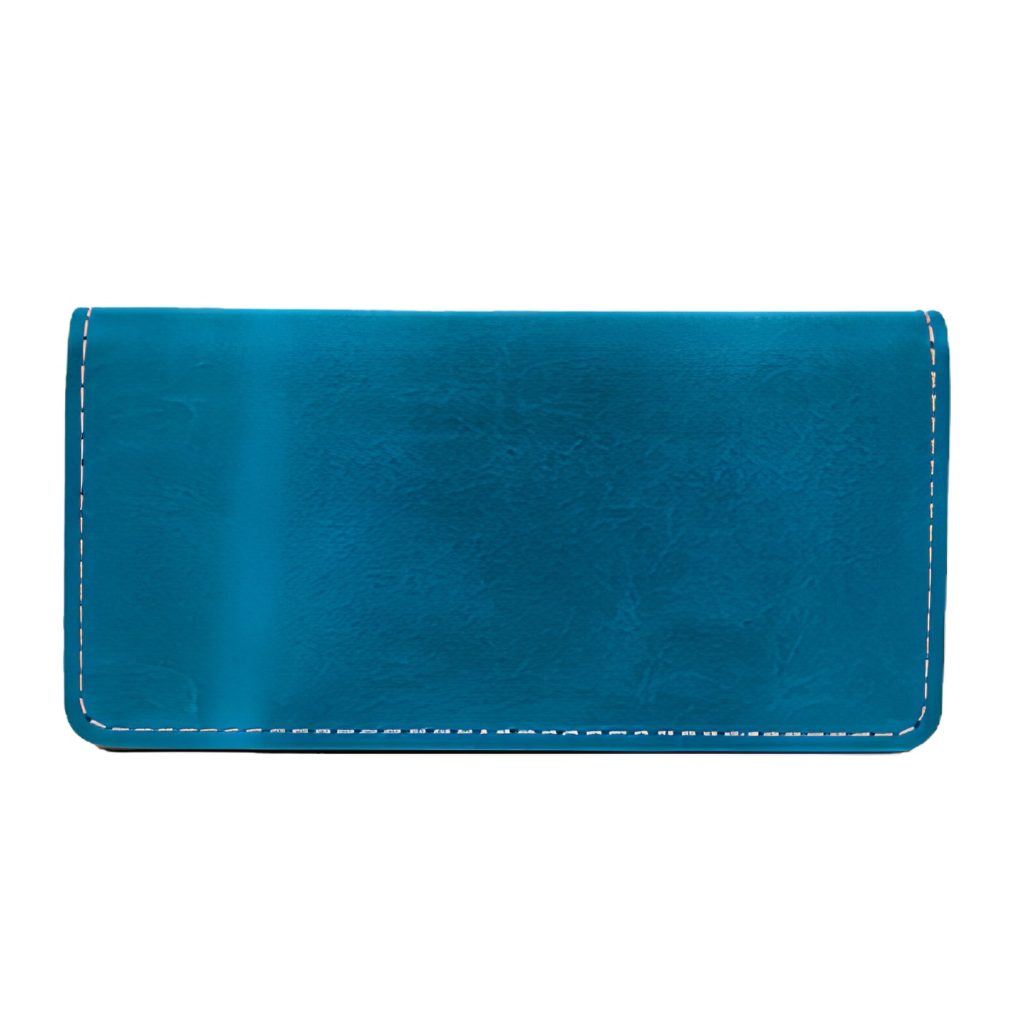 Azure Leaf Leather Clutch
