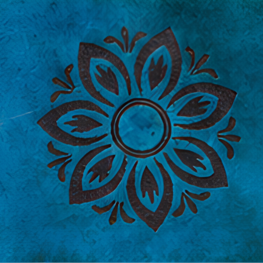Azure Bloom Leather Wallet
