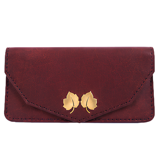 Autumn Leaf Leather Clutch