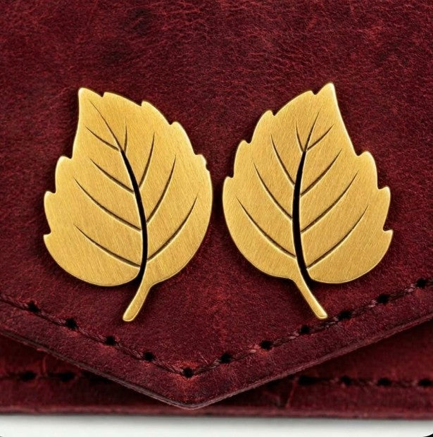 Autumn Leaf Leather Clutch
