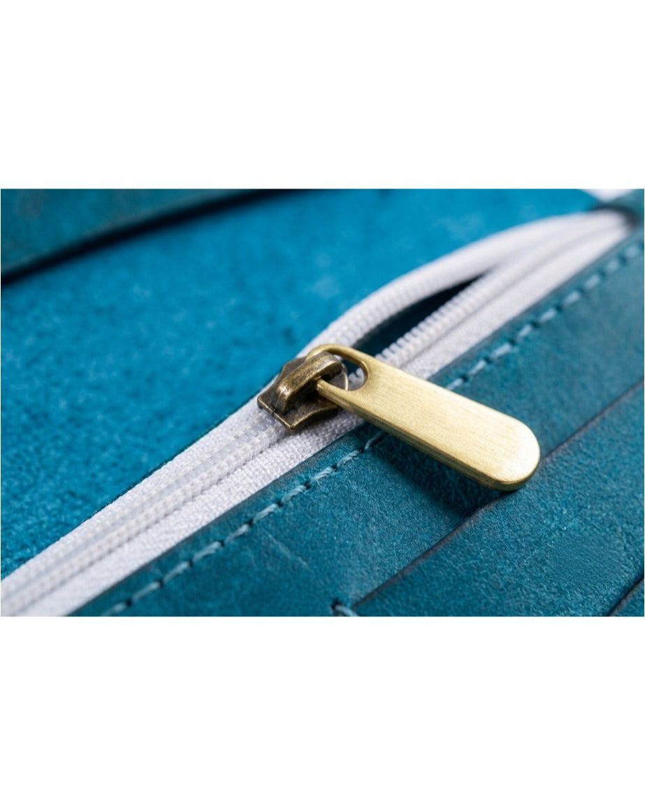 Azure Butterfly Leather Clutch