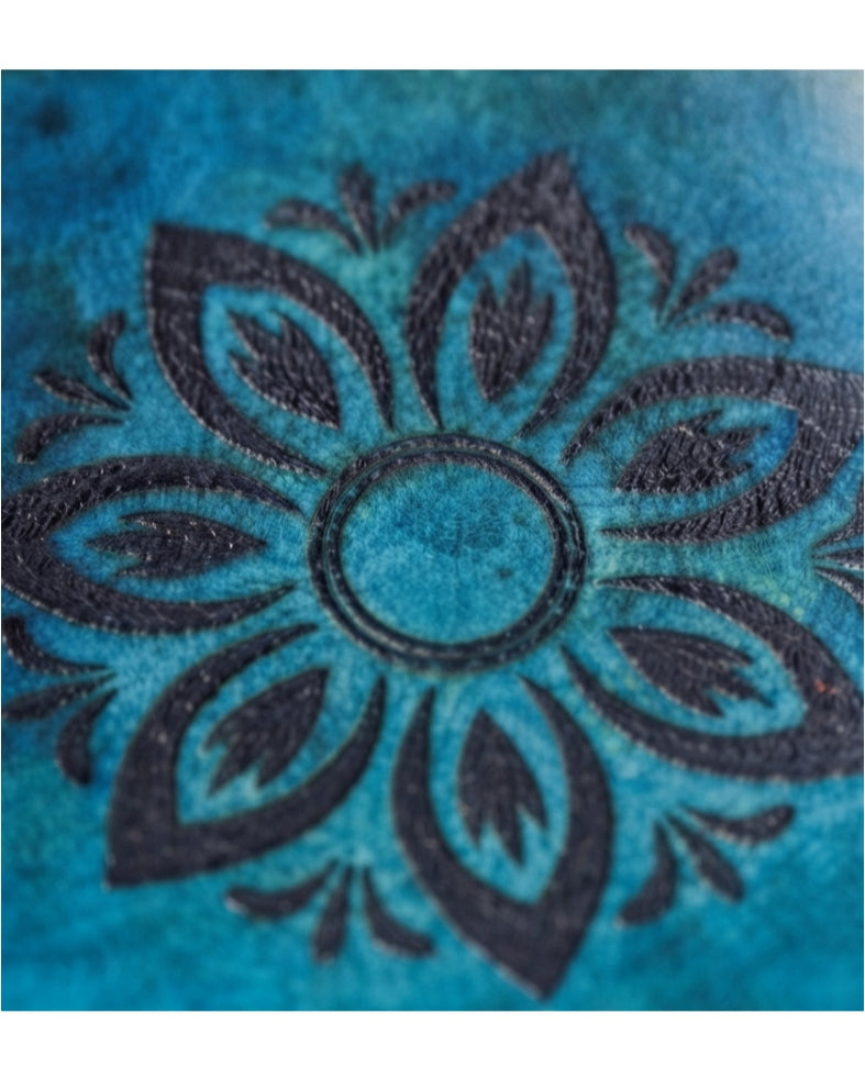 Azure Bloom Leather Wallet